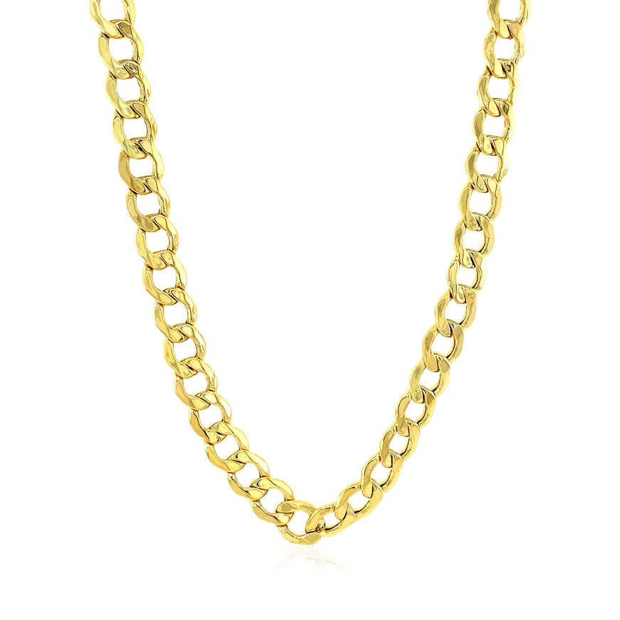 6.1mm 10k Yellow Gold Curb Chain