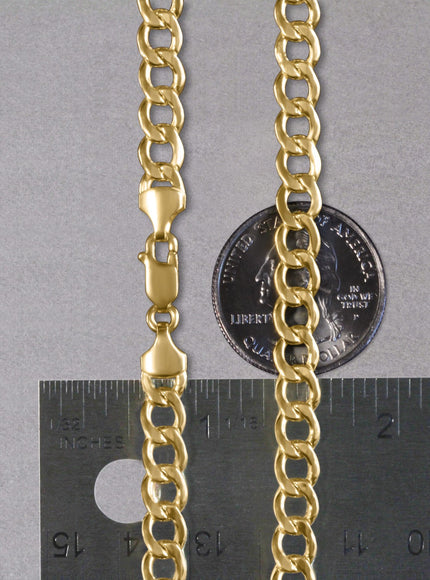 6.1mm 10k Yellow Gold Curb Chain