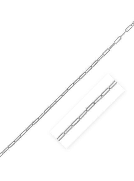 14K White Gold Delicate Paperclip Chain (2.1mm)