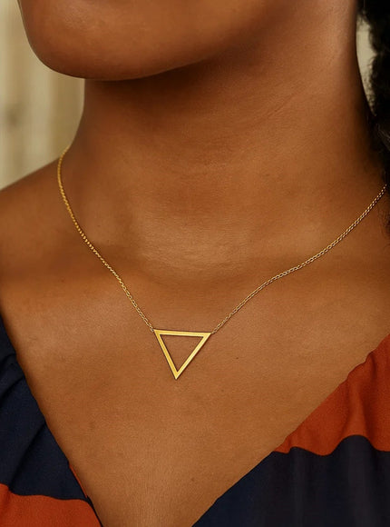 14k Yellow Gold Delta Symbol Chain Necklace