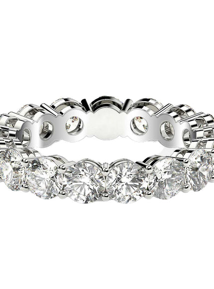 Round Cut Lab Grown Diamond Eternity Ring in 14k White Gold (3 cttw FG/VS2)