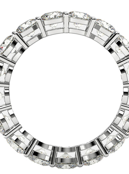 Round Cut Lab Grown Diamond Eternity Ring in 14k White Gold (3 cttw FG/VS2)