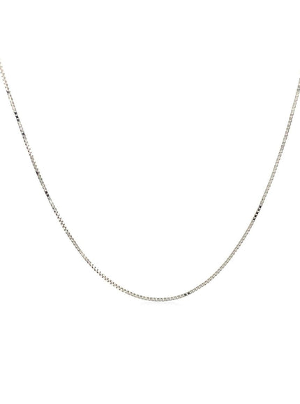 10k White Gold Classic Box Chain 0.45mm - Ellie Belle