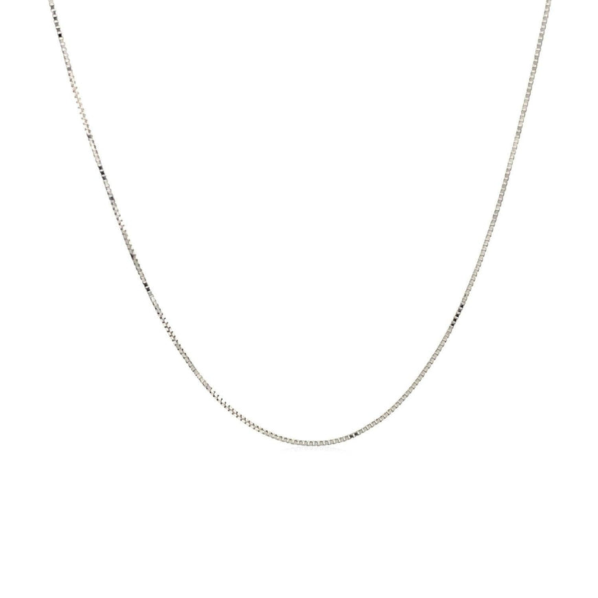 10k White Gold Classic Box Chain 0.45mm - Ellie Belle