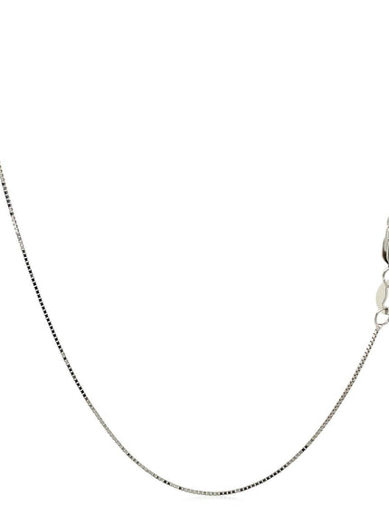 10k White Gold Classic Box Chain 0.45mm - Ellie Belle