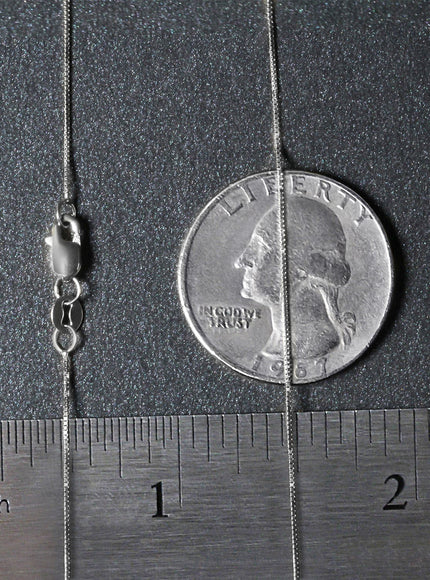 10k White Gold Classic Box Chain 0.45mm