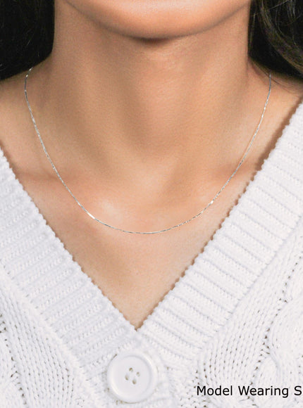 10k White Gold Classic Box Chain 0.45mm