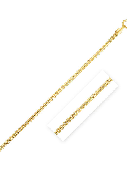 14k Yellow Gold Round Box Chain 1.35 mm