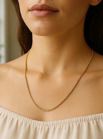 14k Yellow Gold Round Box Chain 1.35 mm