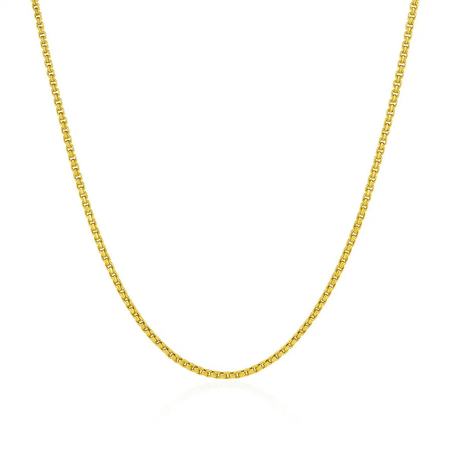 14k Yellow Gold Round Box Chain 1.35 mm