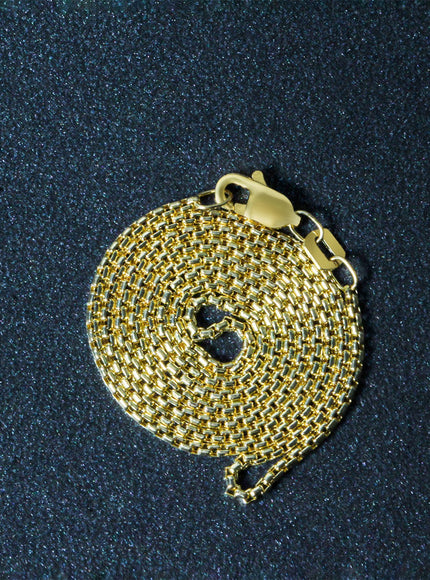 14k Yellow Gold Round Box Chain 1.35 mm