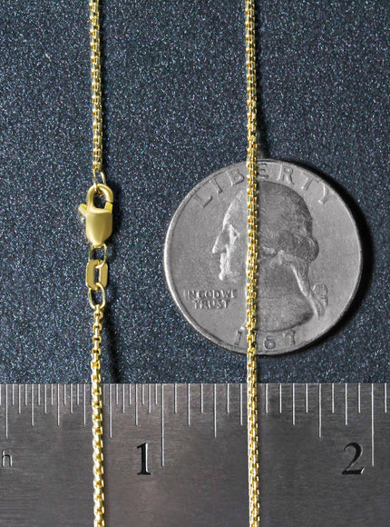 14k Yellow Gold Round Box Chain 1.35 mm