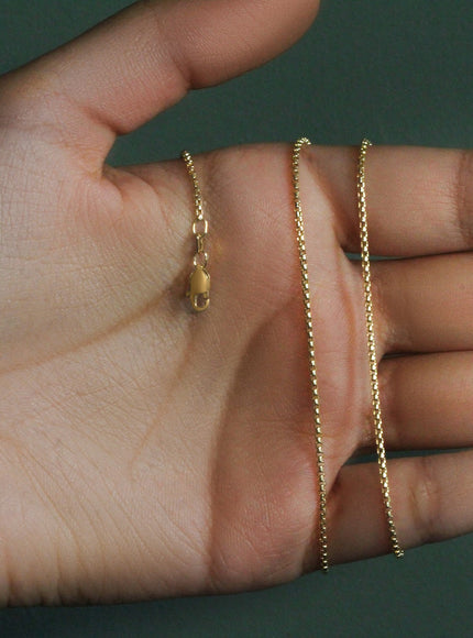 14k Yellow Gold Round Box Chain 1.35 mm