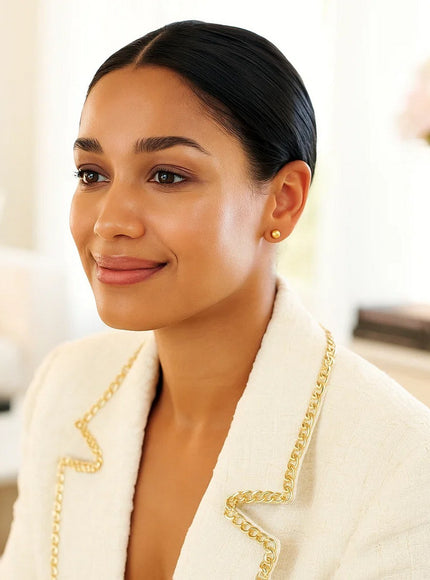 10k Yellow Gold Round Stud Earrings (6.0 mm)