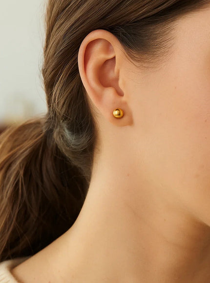 10k Yellow Gold Round Stud Earrings (6.0 mm)