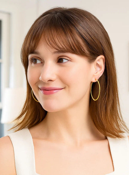 10k Yellow Gold Polished Hoop Earrings (45 mm)