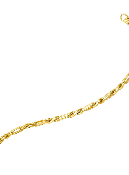 14k Yellow Gold 8 1/2 inch Figaro Chain Bracelet