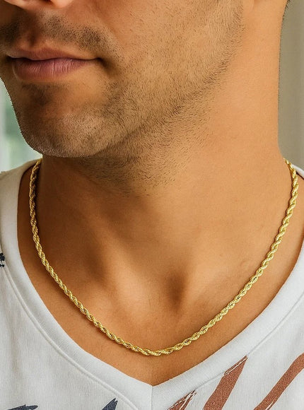 2.5mm 14k Yellow Gold Light Rope Chain