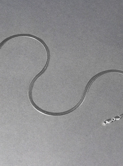 5.0mm 14k White Gold Super Flex Herringbone Chain