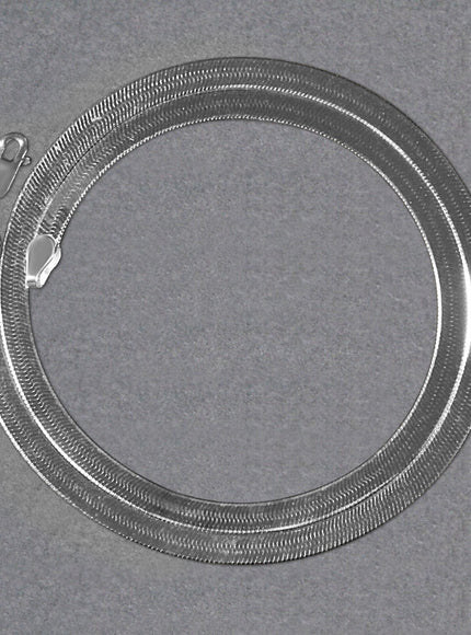 5.0mm 14k White Gold Super Flex Herringbone Chain