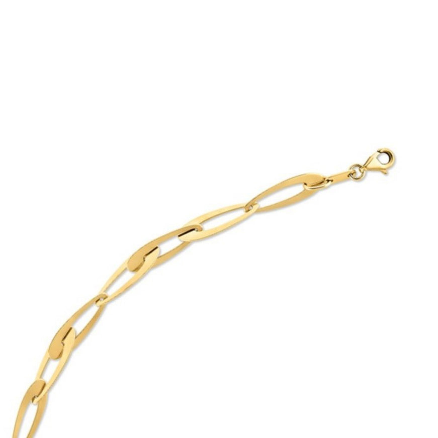14k Yellow Gold Italian Oval Links Bracelet