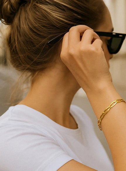 14k Yellow Gold Italian Oval Links Bracelet