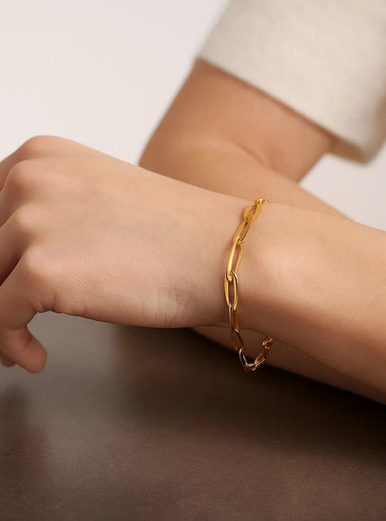 14k Yellow Gold Italian Oval Links Bracelet