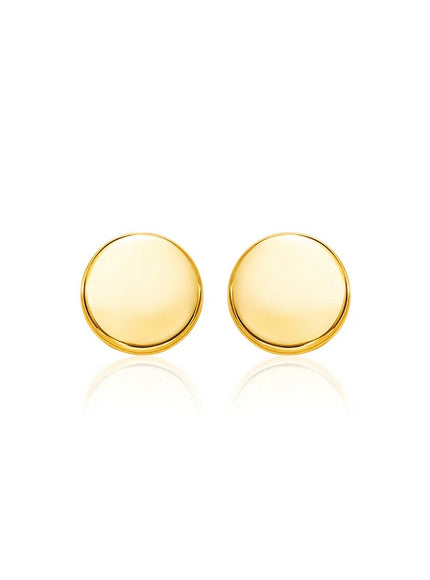 14k Yellow Gold Polished Round Post Earrings