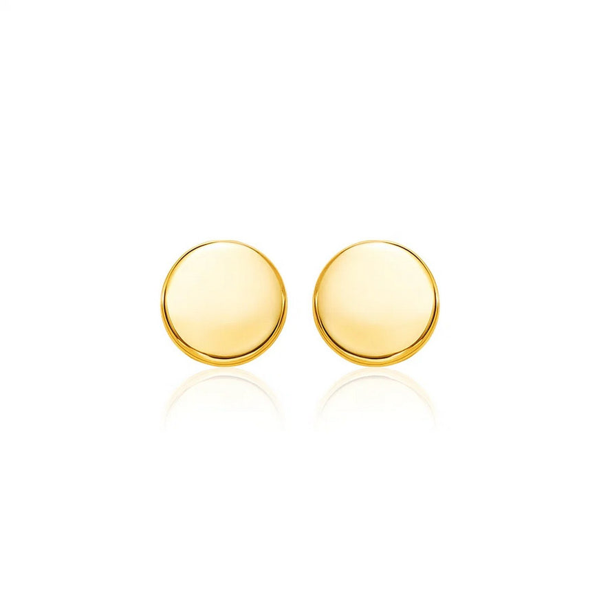 14k Yellow Gold Polished Round Post Earrings