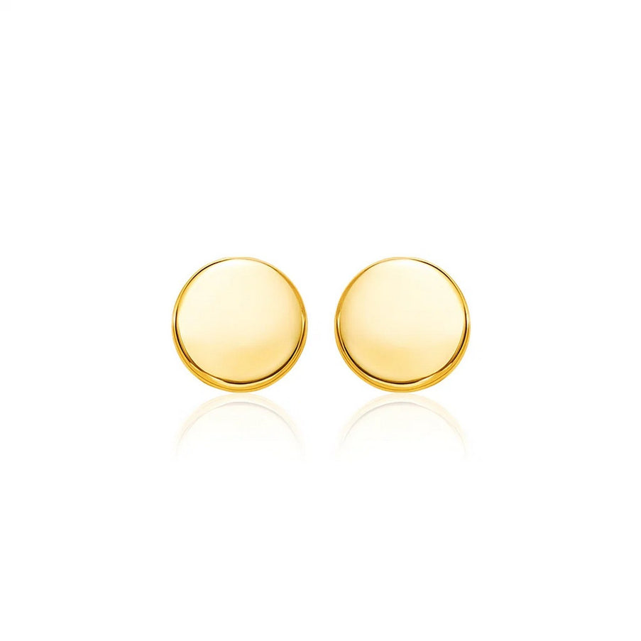 14k Yellow Gold Polished Round Post Earrings