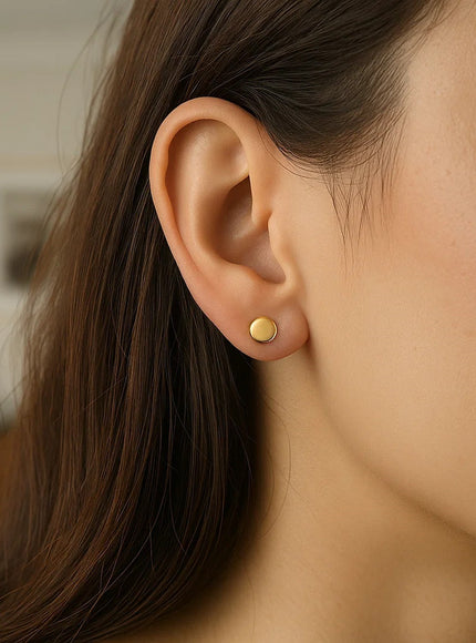 14k Yellow Gold Polished Round Post Earrings