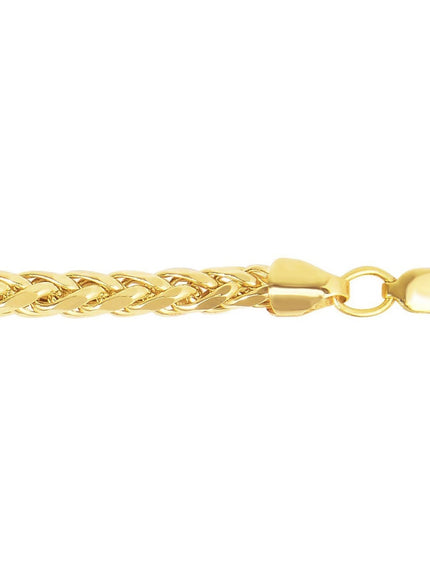 4.1mm 14k Yellow Gold Diamond Cut Round Franco Bracelet
