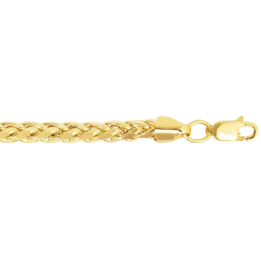 4.1mm 14k Yellow Gold Diamond Cut Round Franco Bracelet