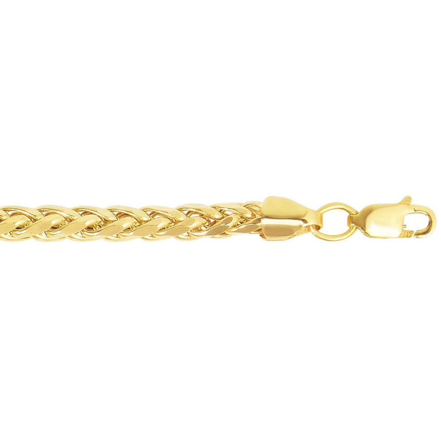 4.1mm 14k Yellow Gold Diamond Cut Round Franco Bracelet