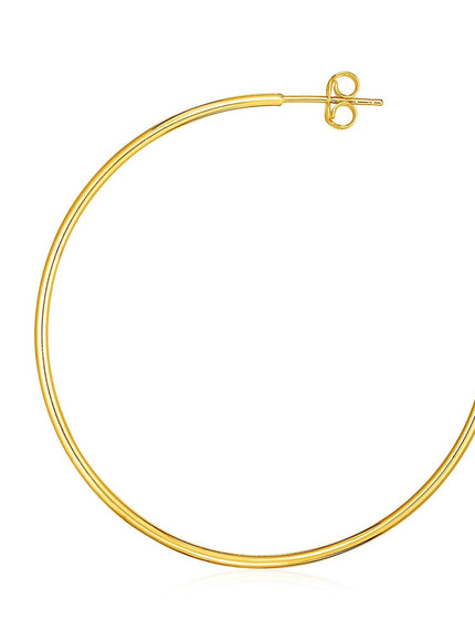 14k Yellow Gold Polished Hoop Earrings - Ellie Belle