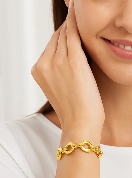 14k Yellow Gold Infinity Link Bracelet