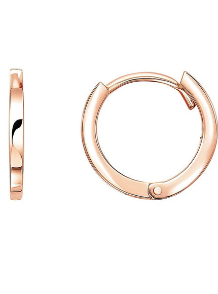 14k Rose Gold Petite Polished Round Hoop Earrings