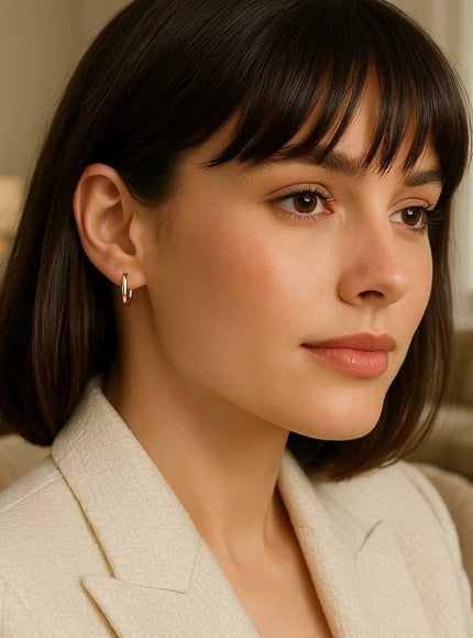 14k Rose Gold Petite Polished Round Hoop Earrings