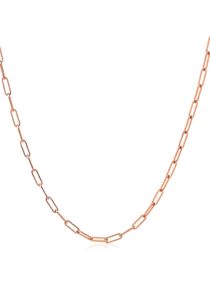14K Rose Gold Fine Paperclip Chain (1.5mm)