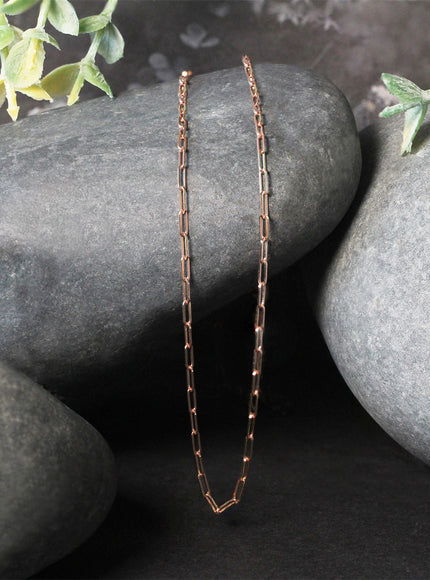 14K Rose Gold Fine Paperclip Chain (1.5mm)