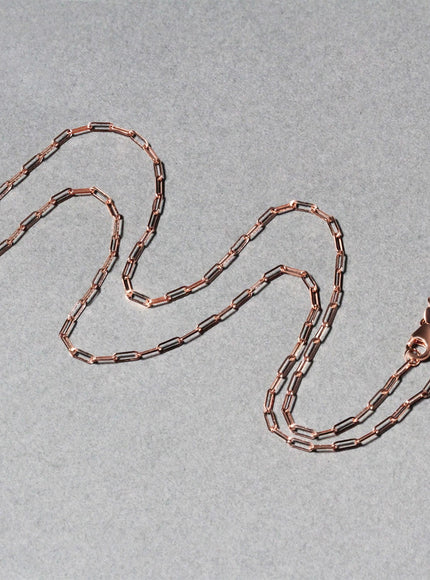 14K Rose Gold Fine Paperclip Chain (1.5mm)
