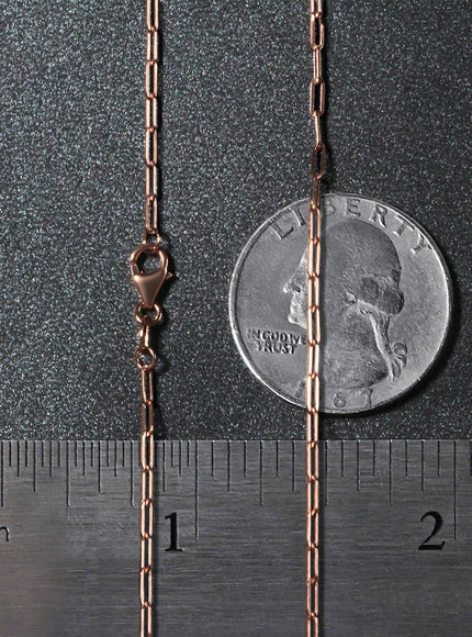 14K Rose Gold Fine Paperclip Chain (1.5mm)