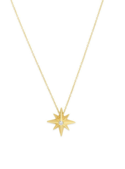 14k Yellow Gold High Polish North Star Necklace