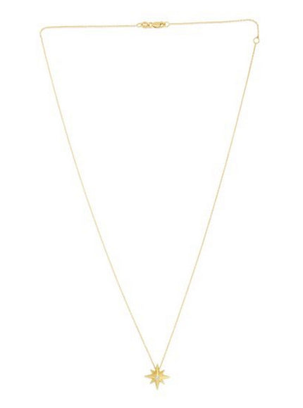 14k Yellow Gold High Polish North Star Necklace