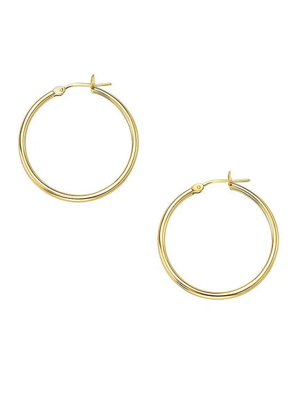 10k Yellow Gold Polished Hoop Earrings (30 mm)