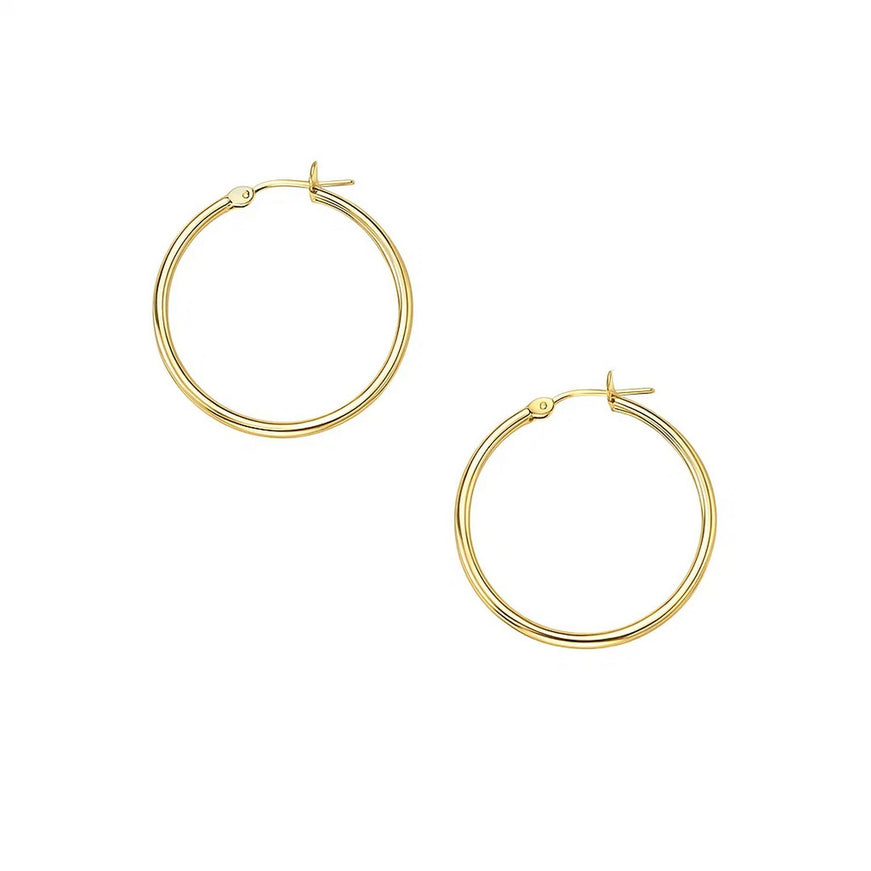 10k Yellow Gold Polished Hoop Earrings (30 mm)