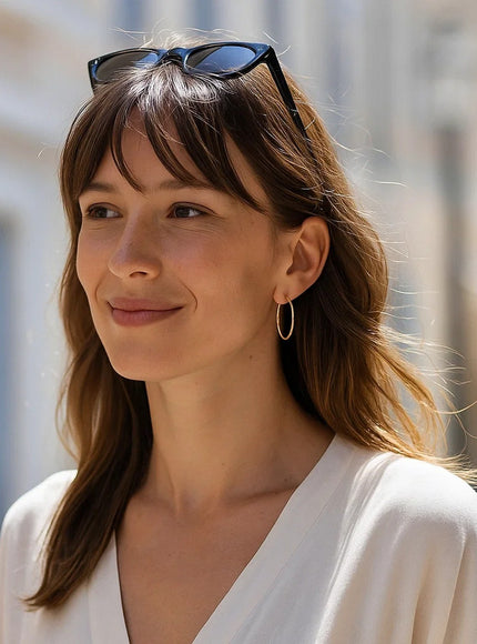 10k Yellow Gold Polished Hoop Earrings (30 mm)