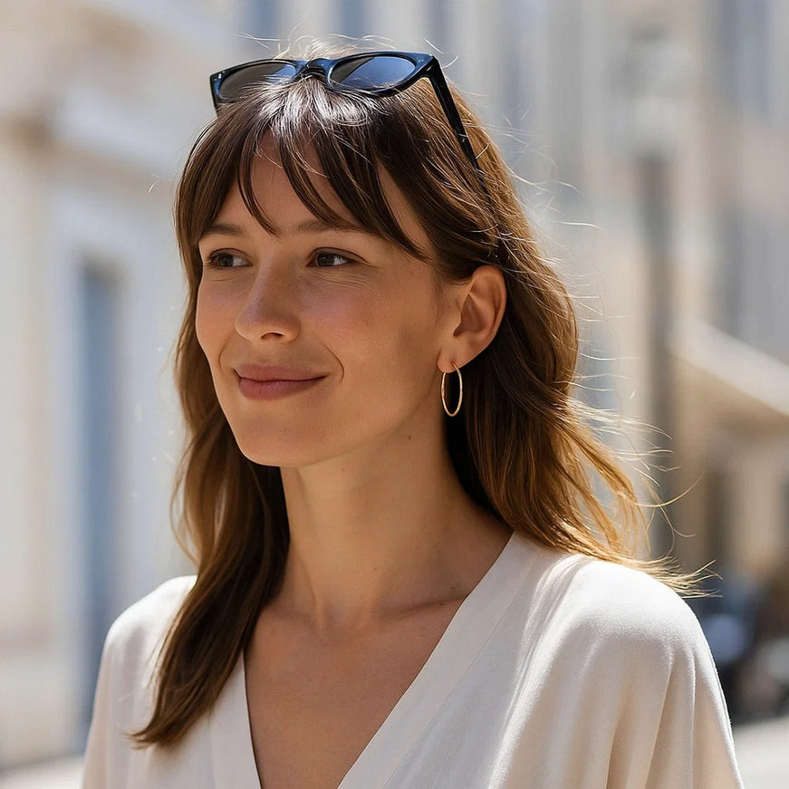 10k Yellow Gold Polished Hoop Earrings (30 mm)