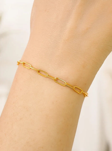 14K Yellow Gold Paperclip Bracelet (3.5mm)