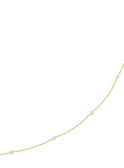 14k Yellow Gold Necklace with White Pearls